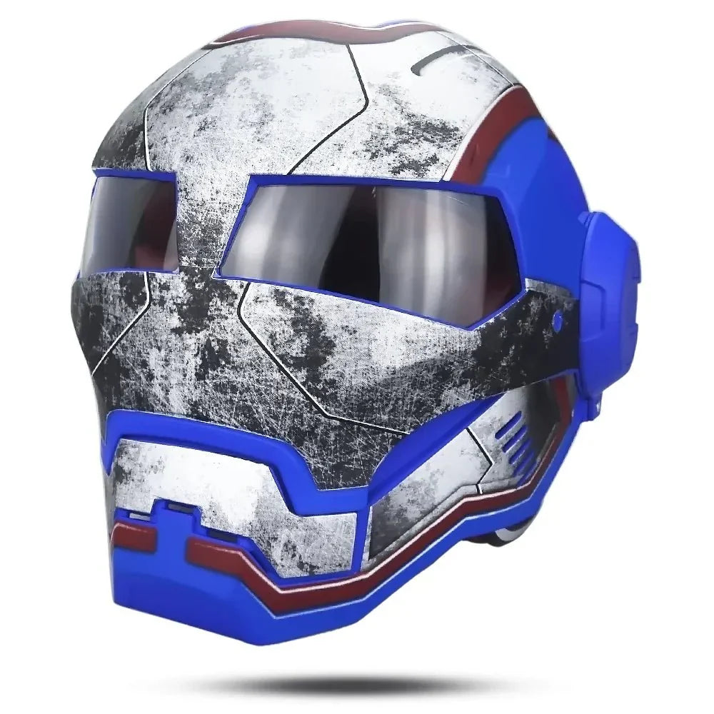 Retro Full-Face Motorcycle Helmet - Bubble Visor Vintage Cafe Racer Style