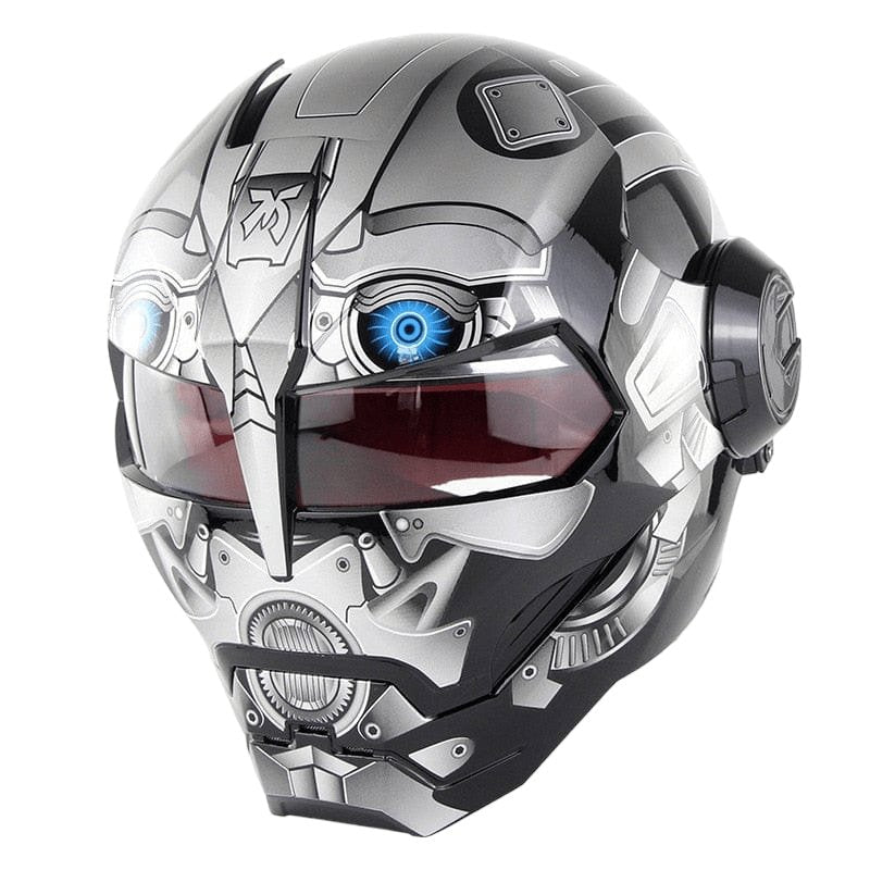 Flip-Up Modular Motorcycle Helmet - Retro Full-Face with Open Visor