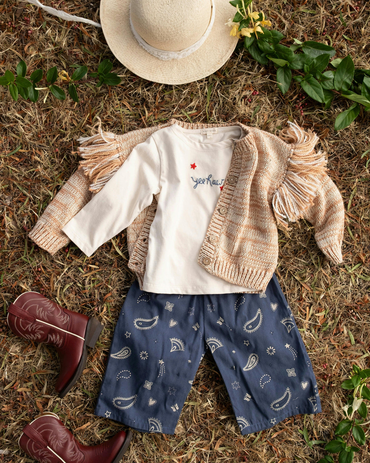 Fringed Cardigan in Prairie Sand