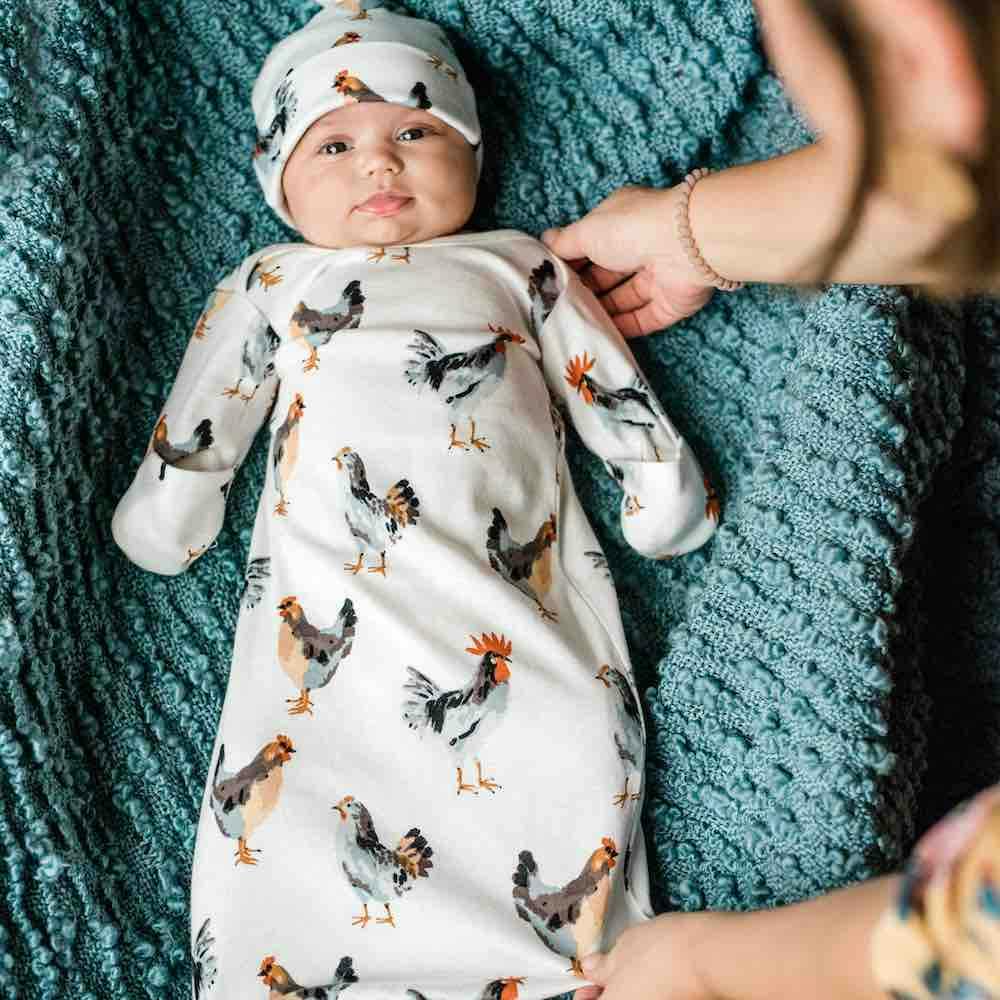 Bumblebee Bamboo Newborn Gown & Hat Set