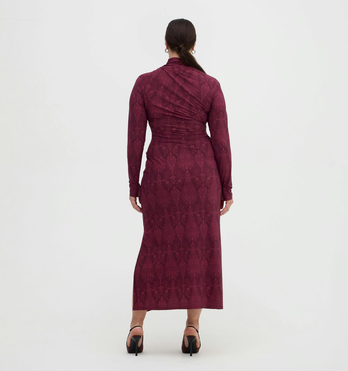 The Rizzo Dress - Plum Damask