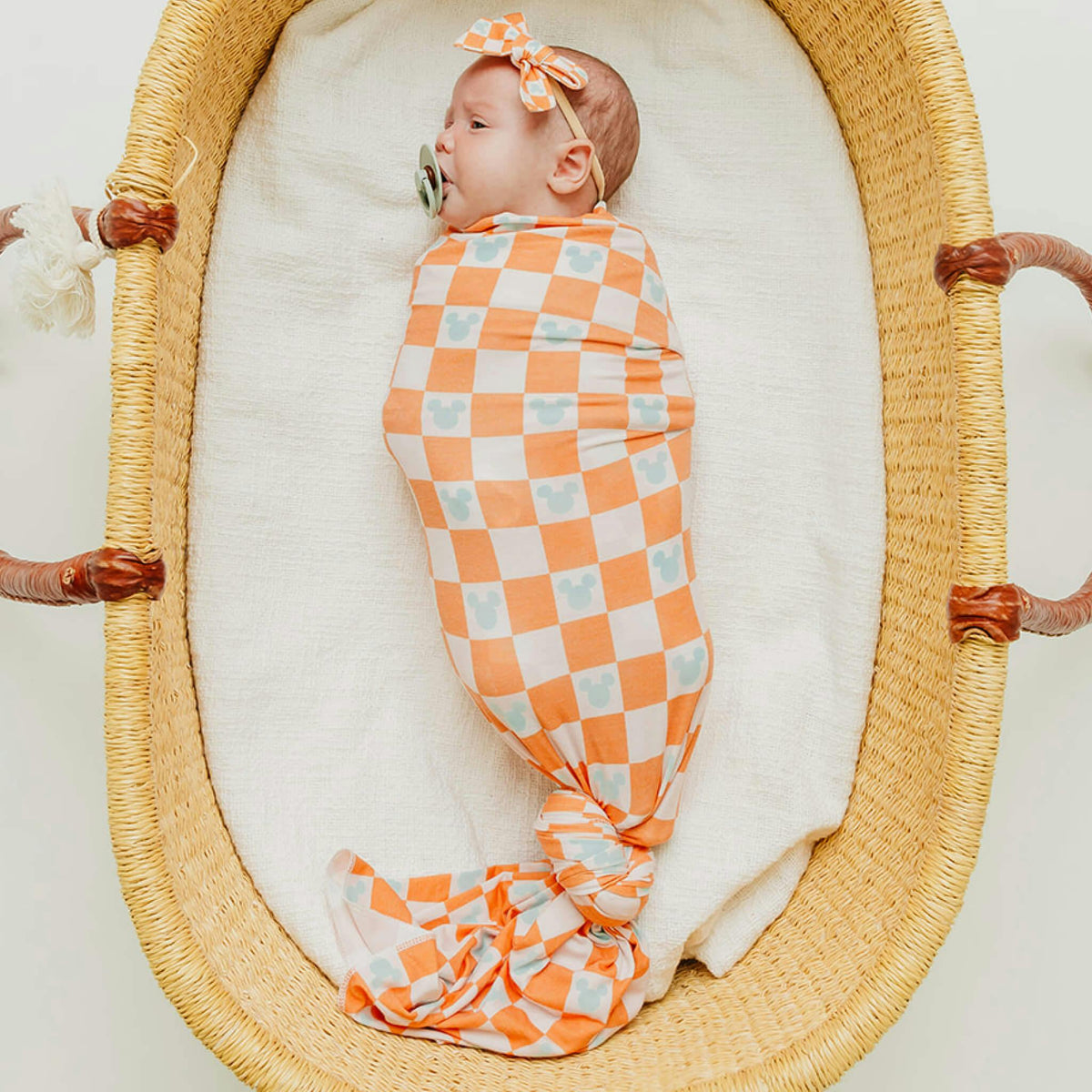 Knit Swaddle Blanket - Mickey Mouse Check