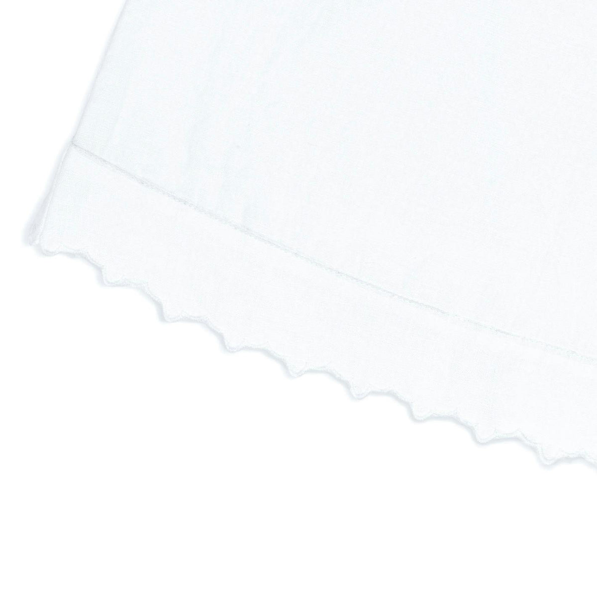 women's white linen scalloped tank