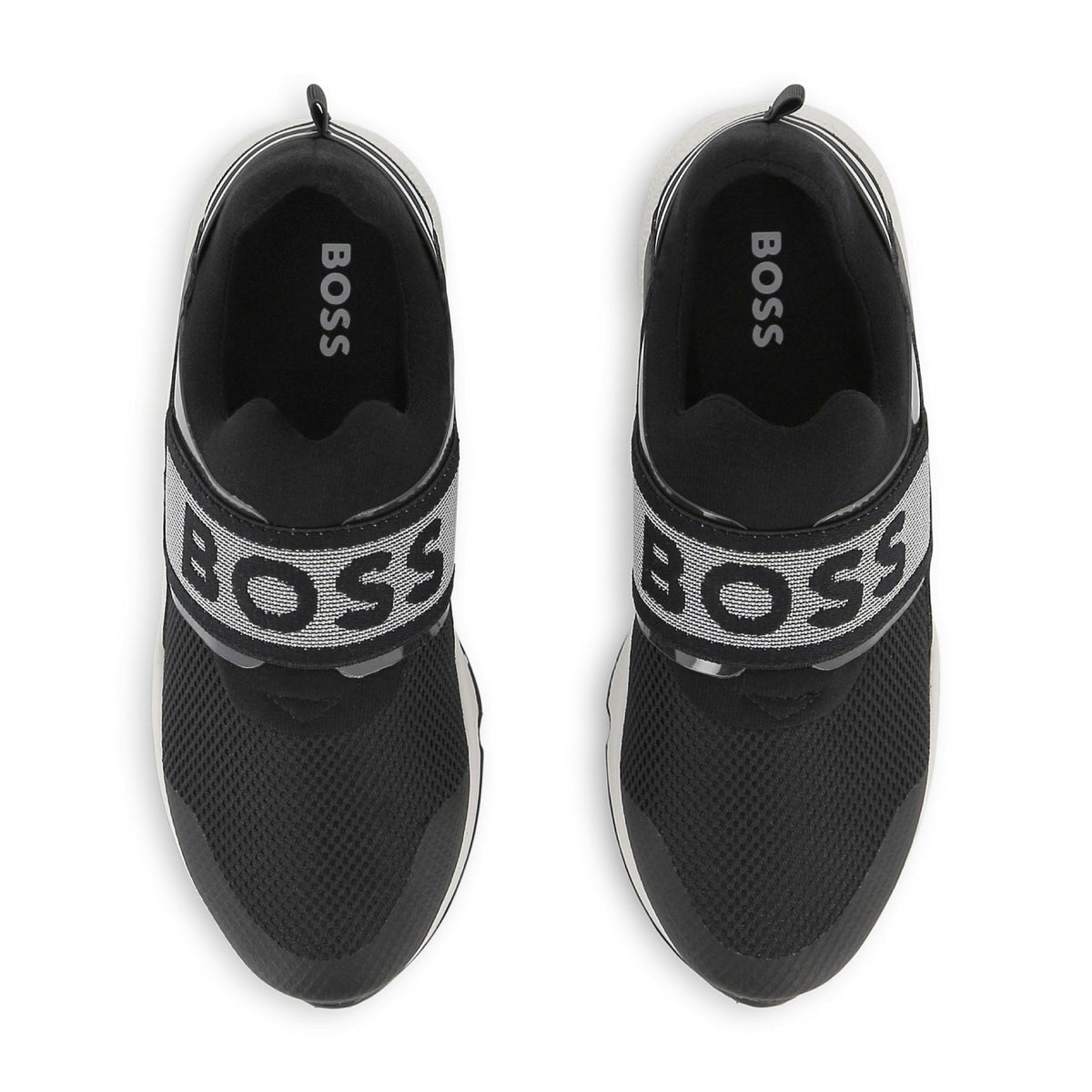 Black Logo Strap Slip-On Sneakers