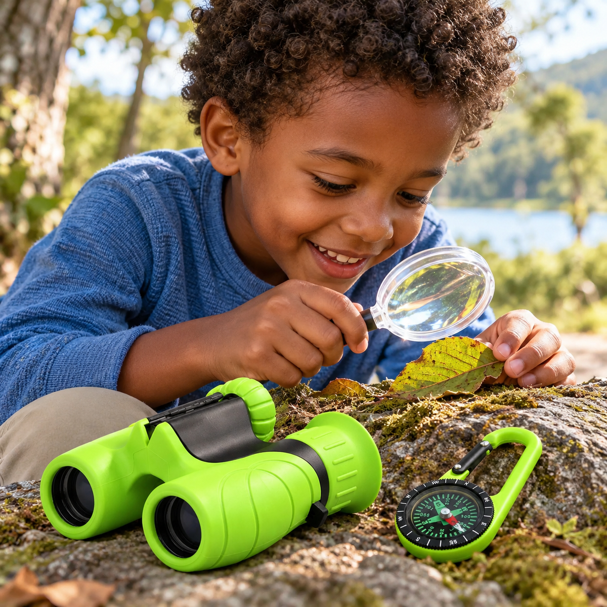 Kids 8x Binoculars and Explorer Set