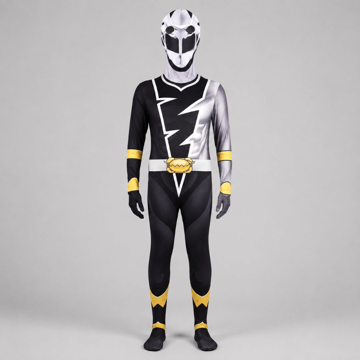 Kids' Halloween Superhero Costume Jumpsuit Dress Up With Lightning Bolt Chest Panel
