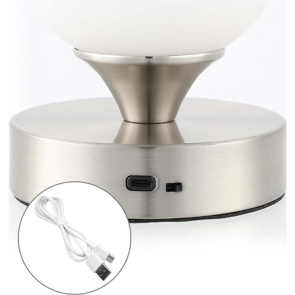 Eli 8" Modern Minimalist Rechargeable Integrated Portable LED Table Lamp