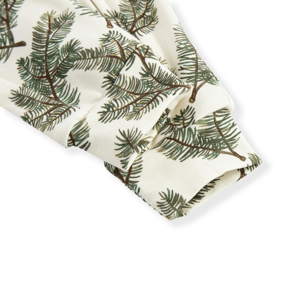 Pine Brushed Zipper Pajama