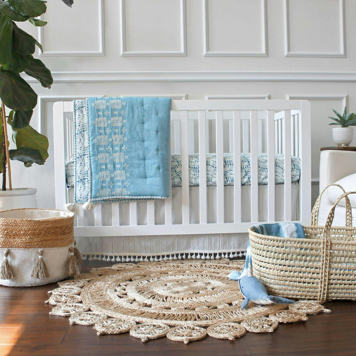 Cotton + Jute Boho Storage Bin