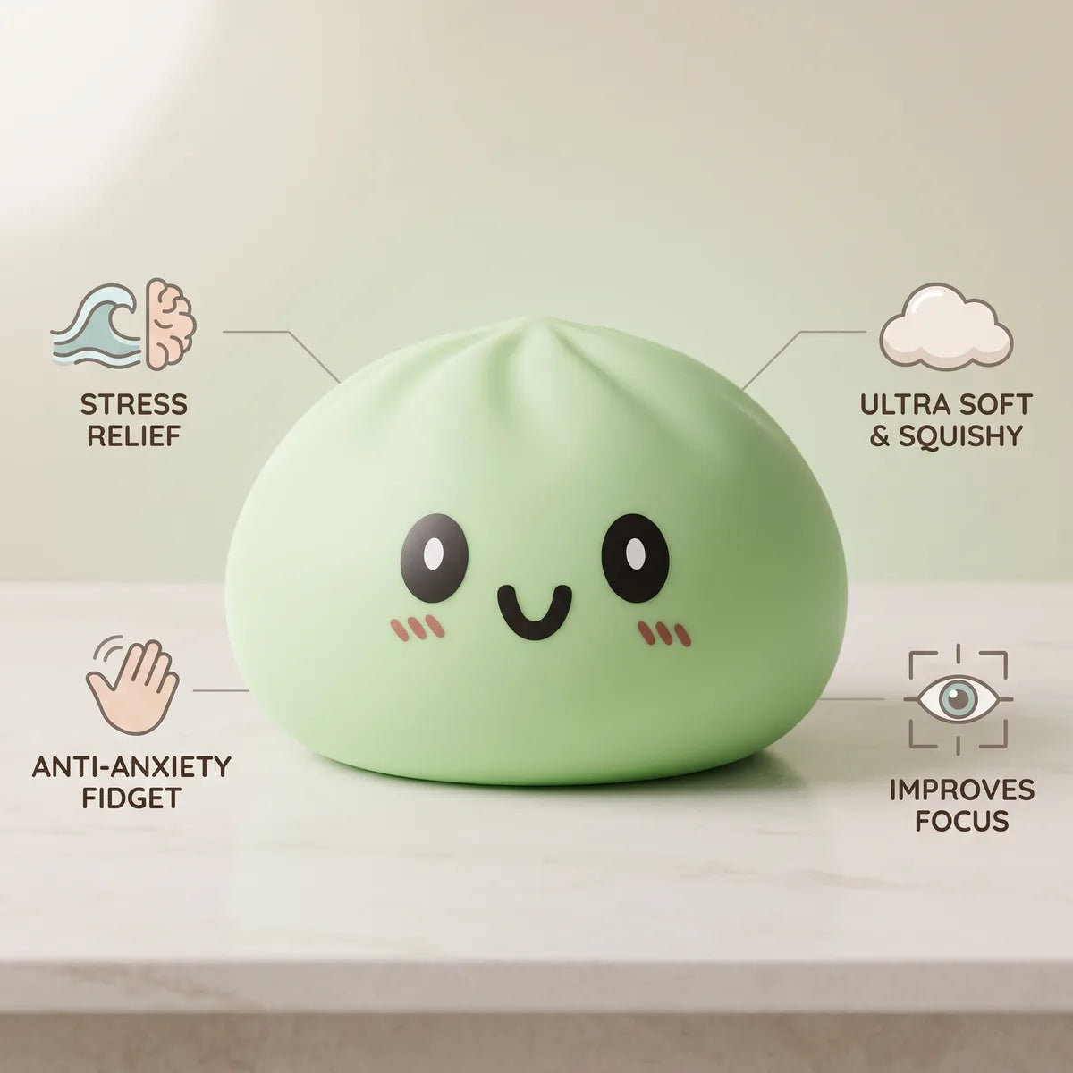 Jumbo Large Green Dumpling Squishy