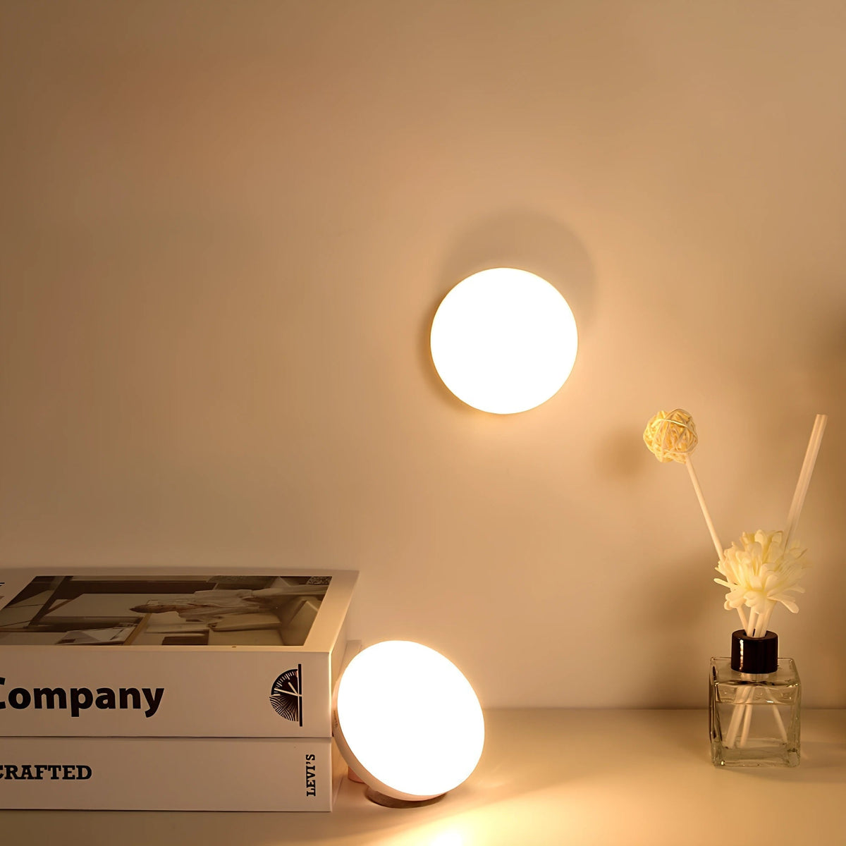 LED Motion Sensor Light Activated Detection Wireless Magnetic Puck Warm White