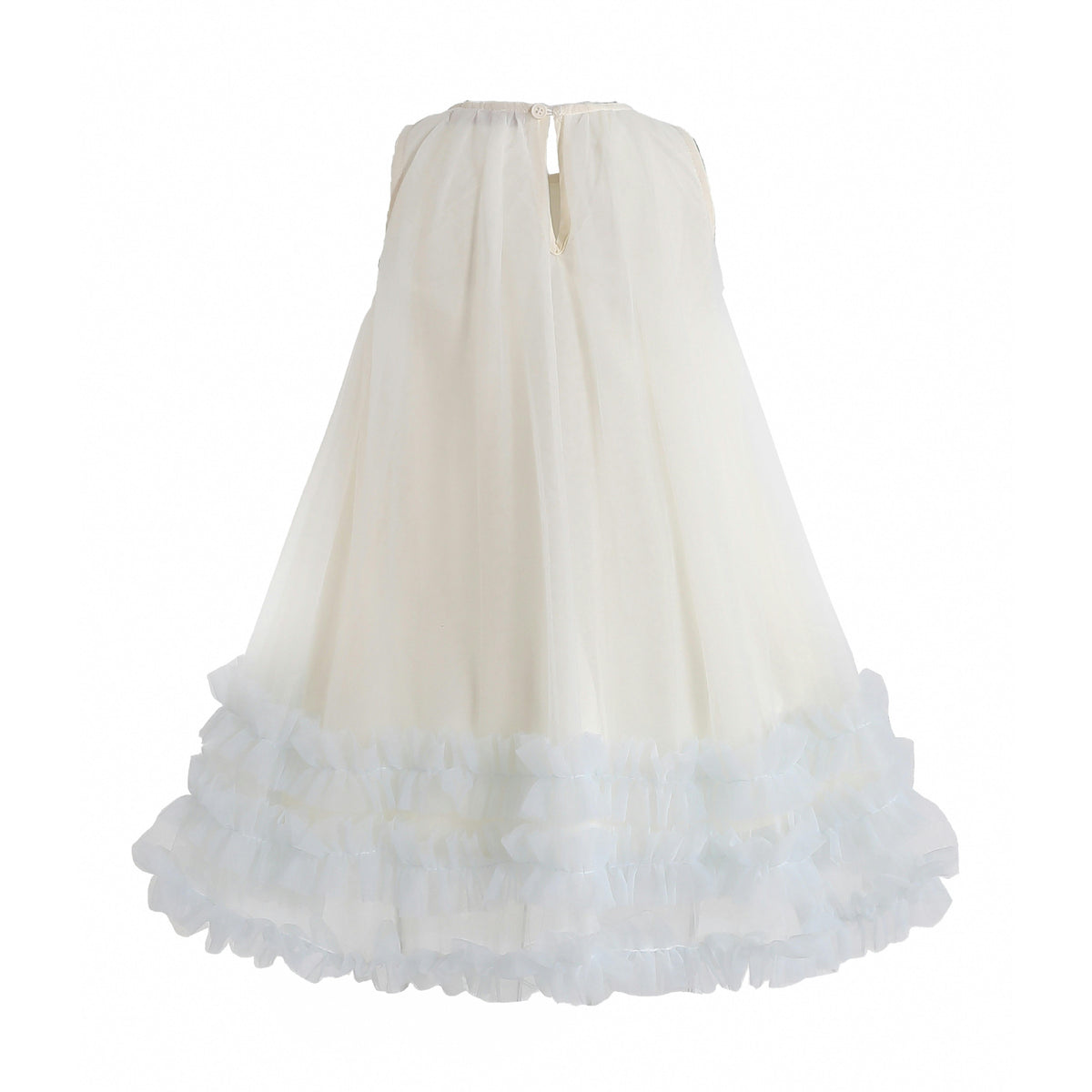 Cream & Blue Nayara Bow Dress