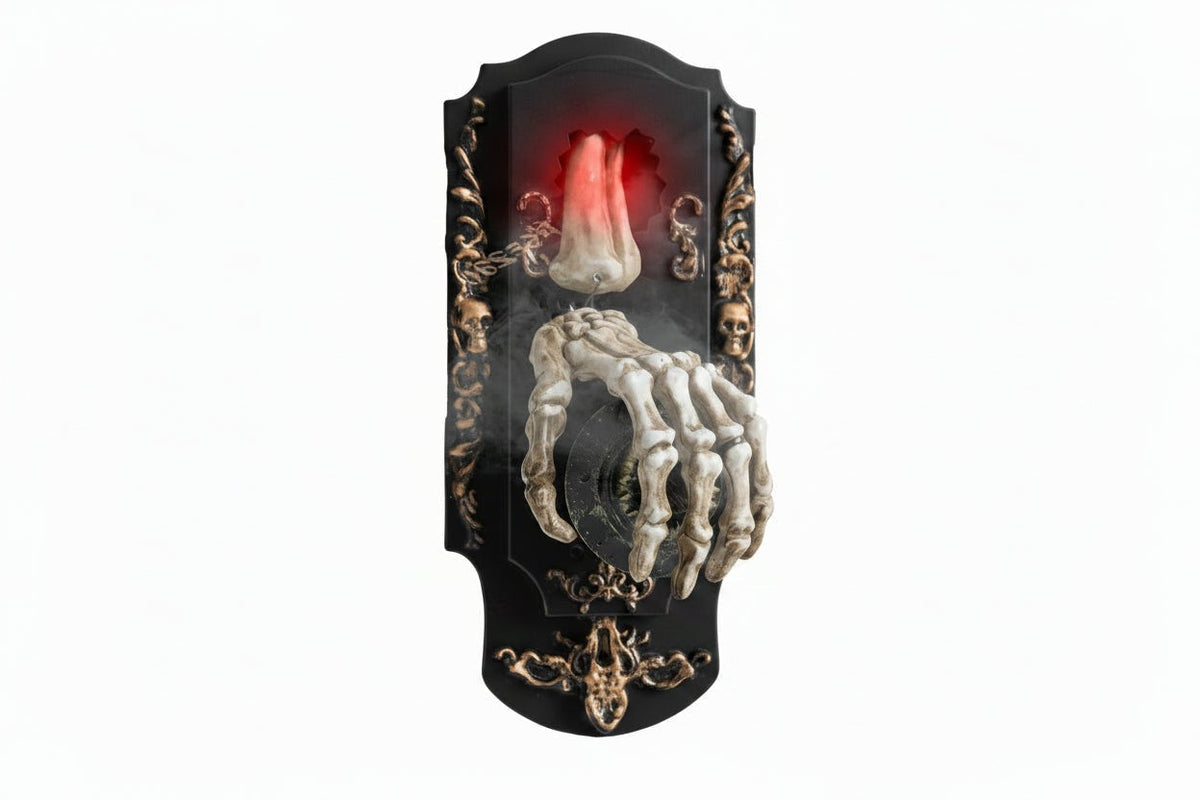 Motion Activated Halloween Doorbell with Glowing Moving Eyeball and Mist Spray