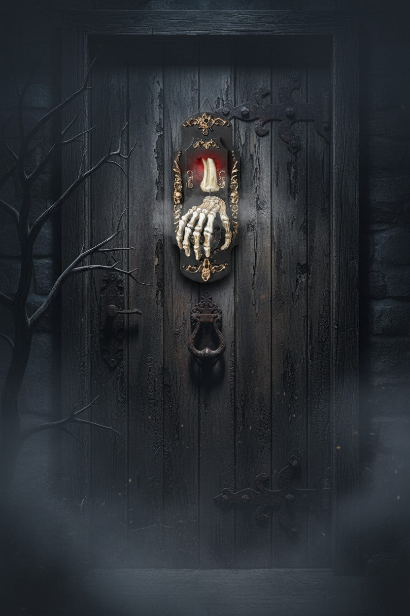 Motion Activated Halloween Doorbell with Glowing Moving Eyeball and Mist Spray
