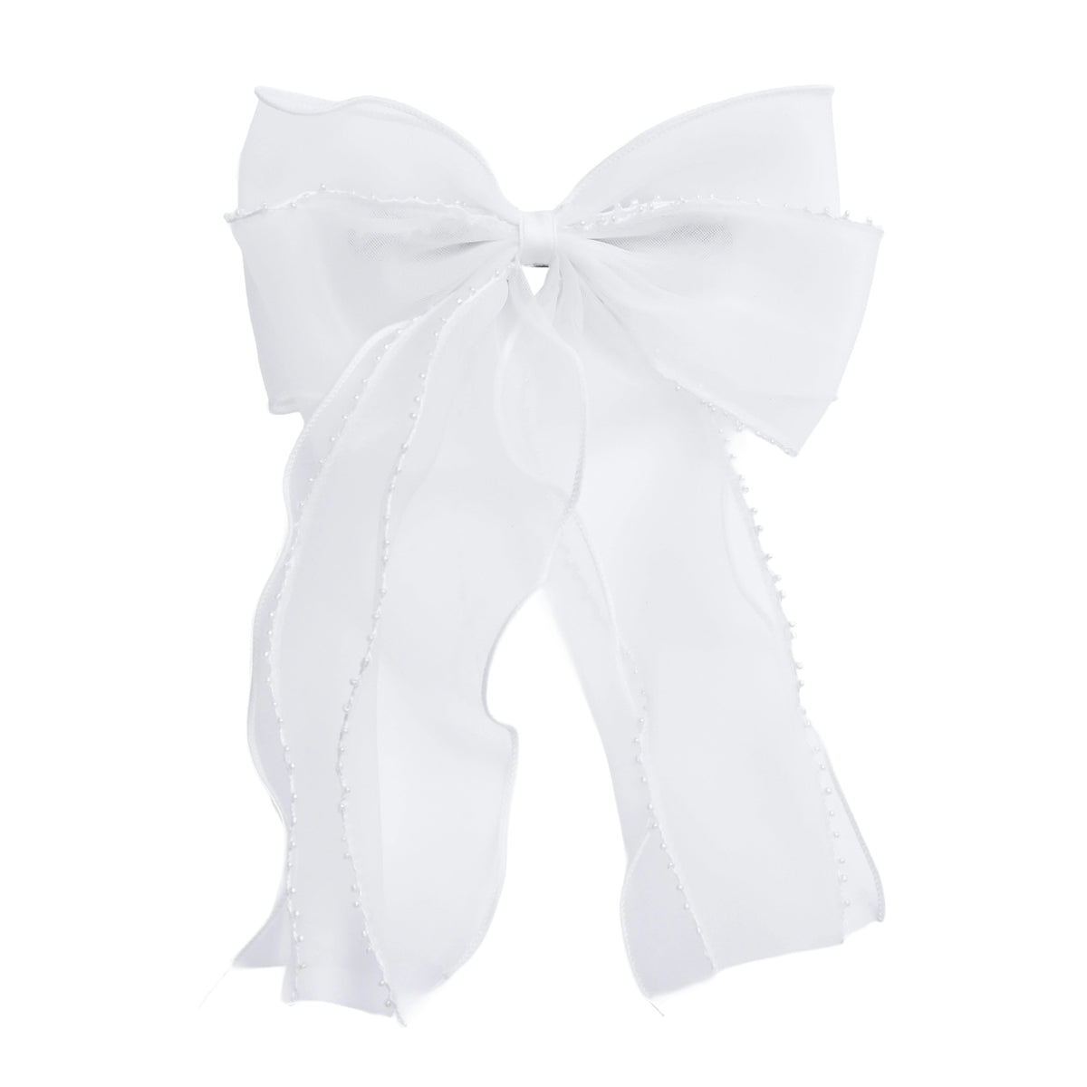 Sheer Organza Beaded-Edge Hair Clip