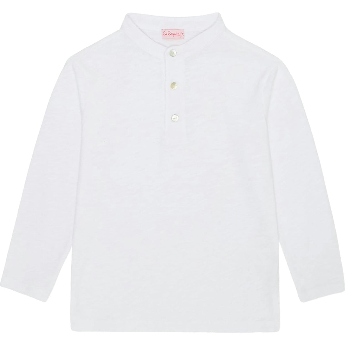 White Marco Boy Long Sleeve Polo Shirt