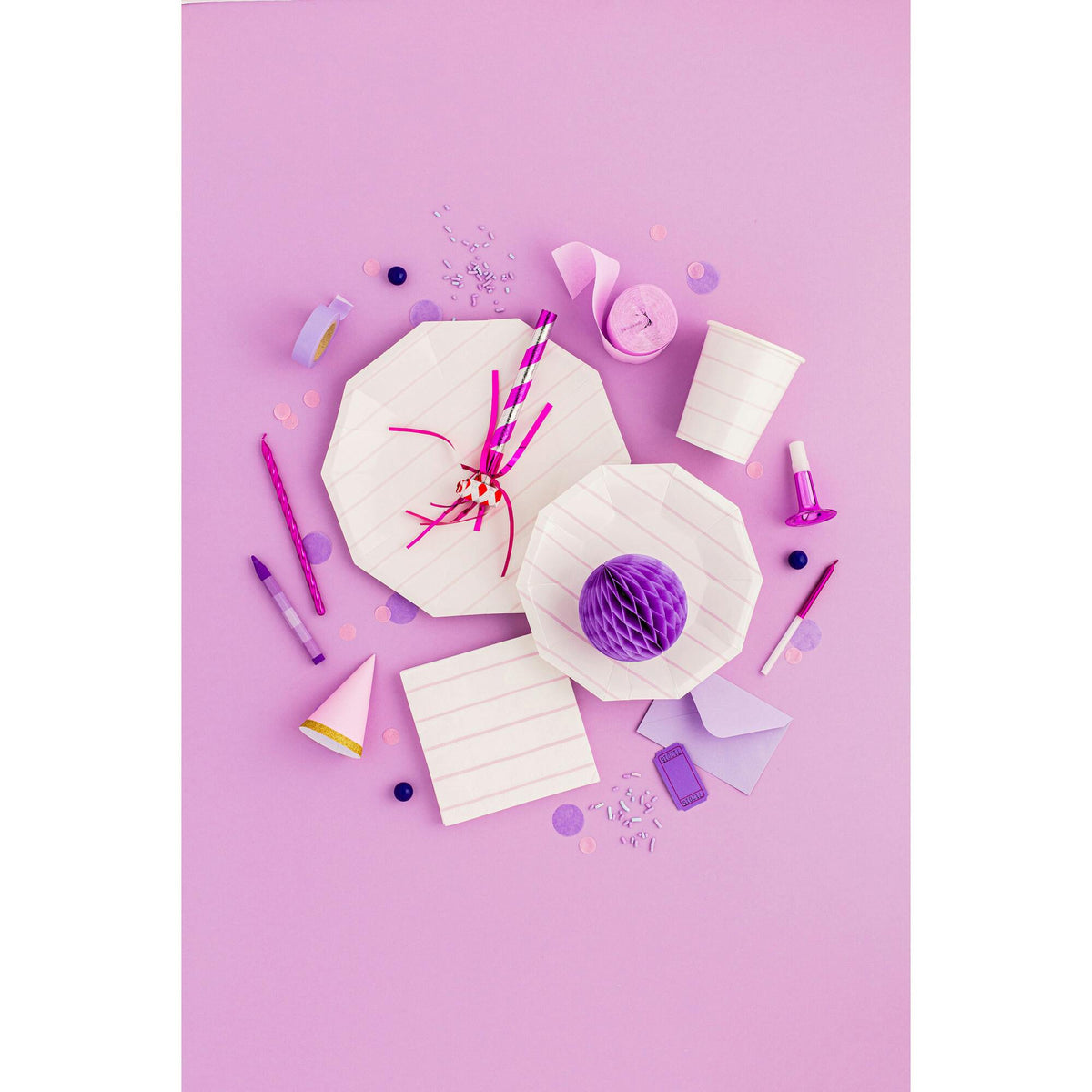 Lilac Frenchie Striped 9 oz Cups