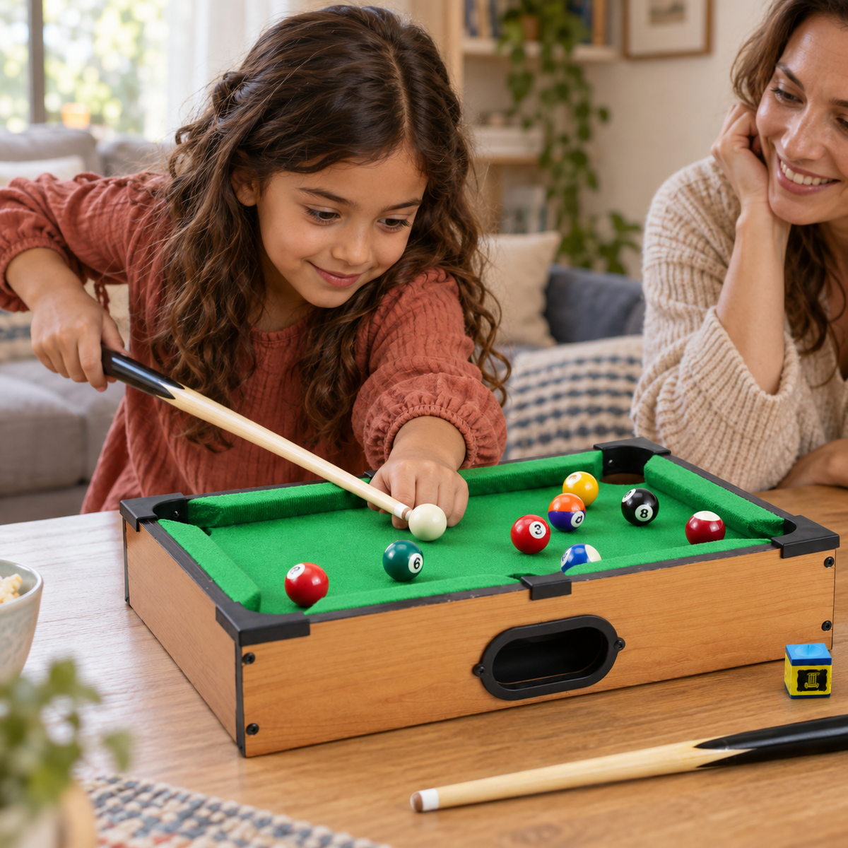 Mini Wooden Tabletop Pool Table
