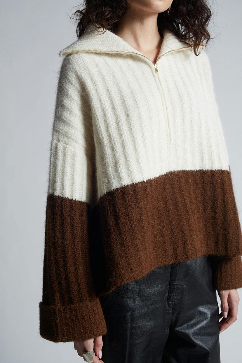 UMA COLOR-BLOCK PONCHO