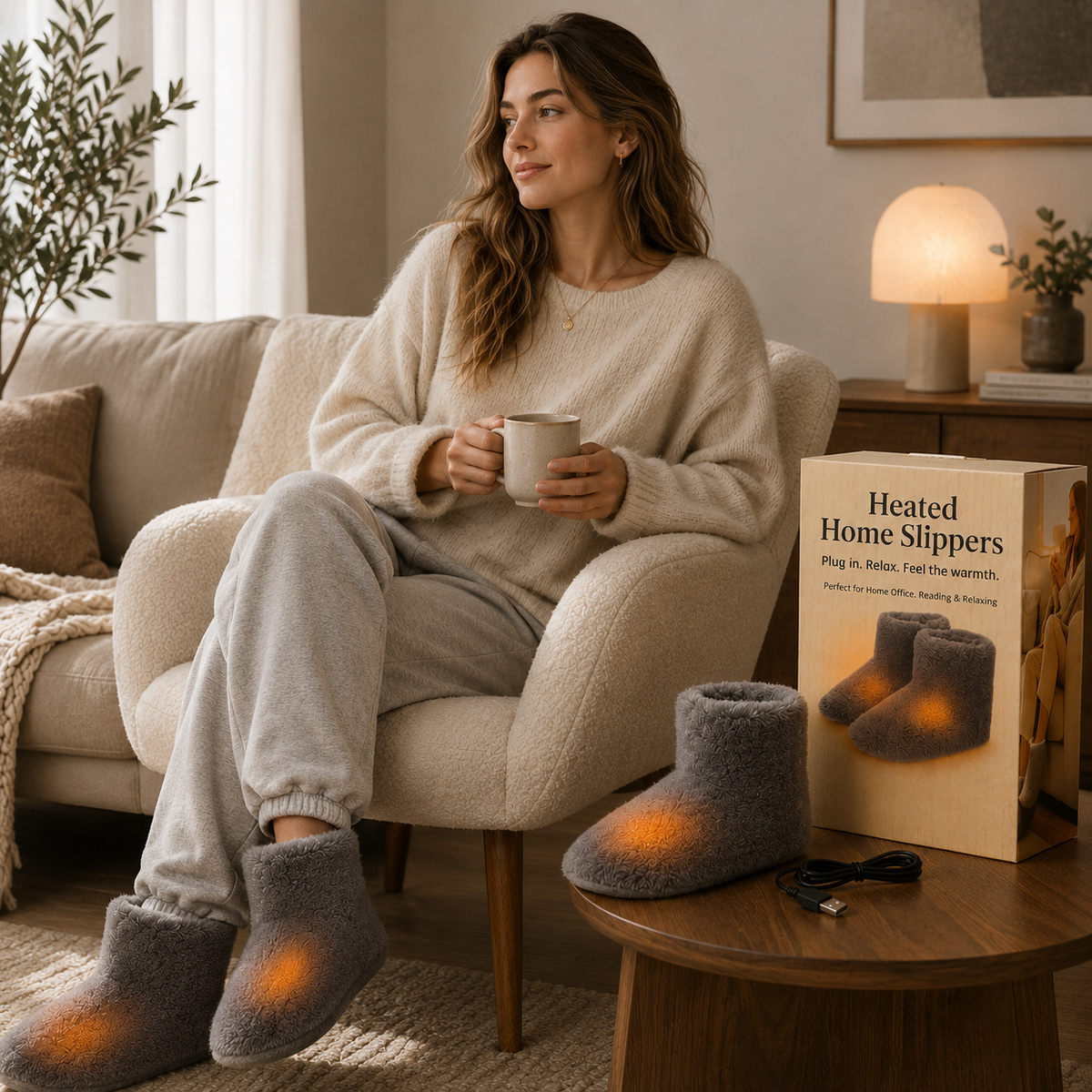 Como Cozy Heated Slippers
