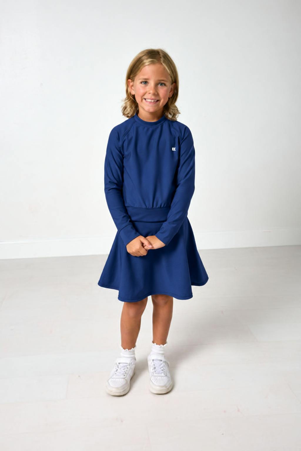 girls navy crewneck
