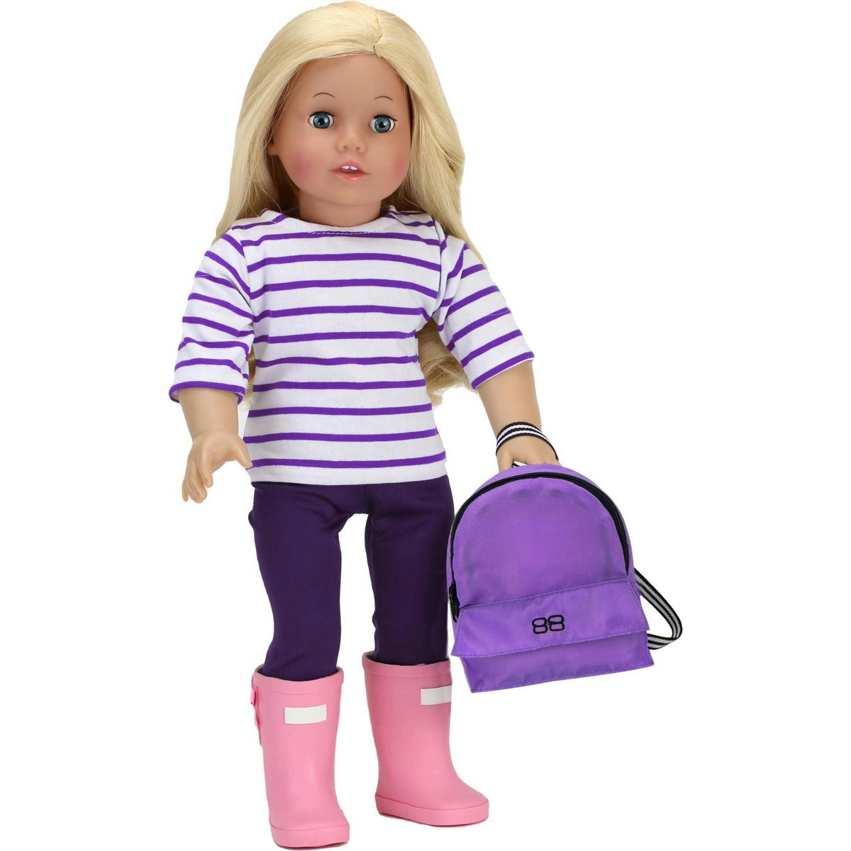 Sophia's Nylon Backpack for 18" Dolls, Purple/Black