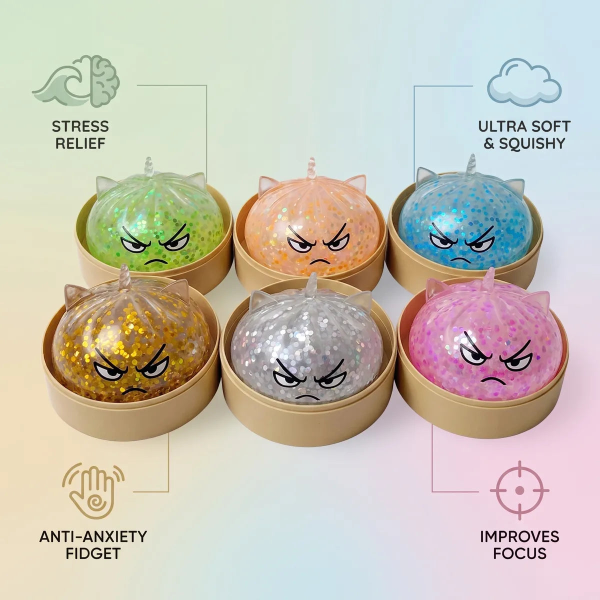 Magical Mystery Dumpling Squishy Rare Unicorn Glitter