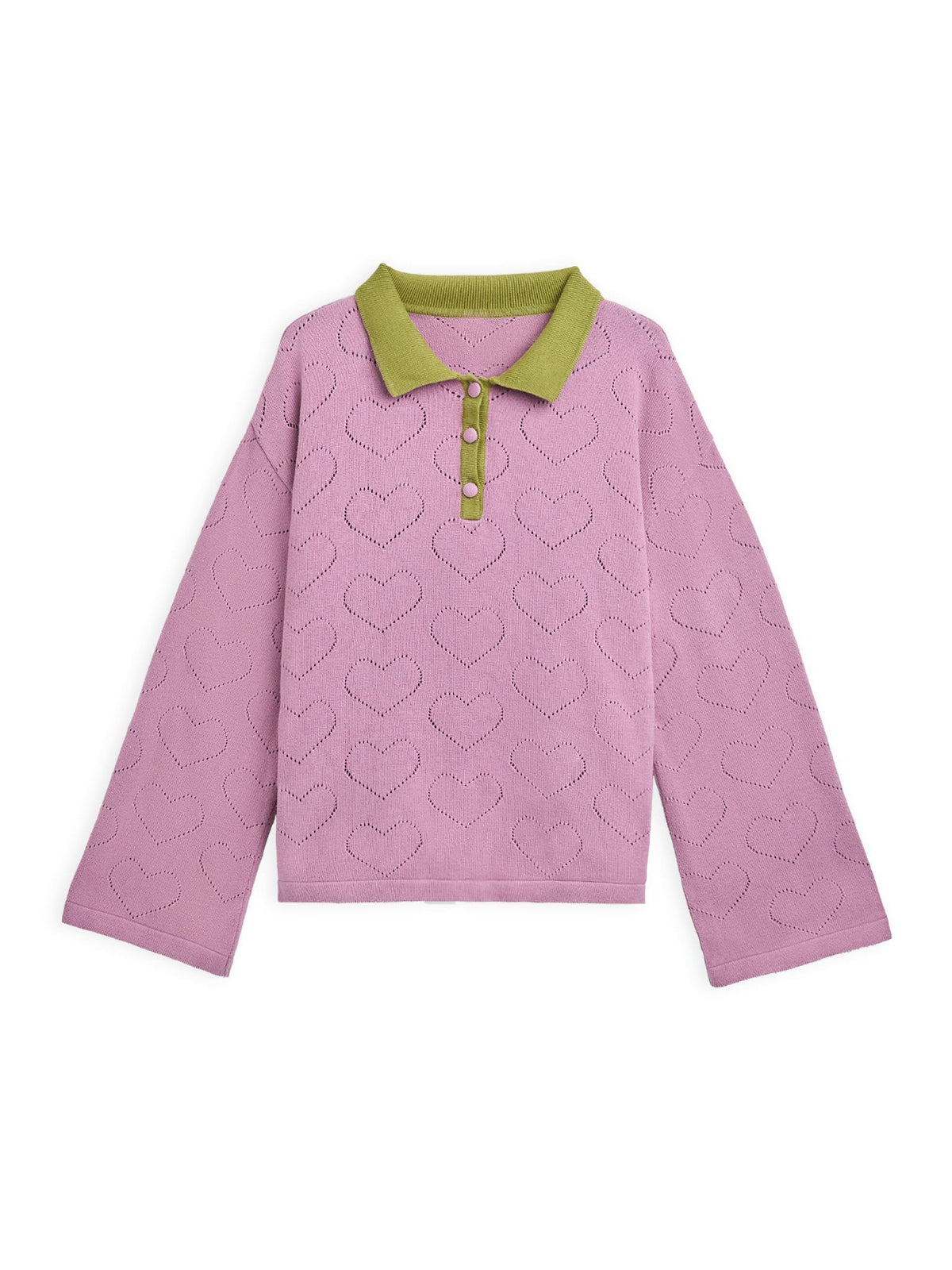 women's cotton sweater - blush hearts
