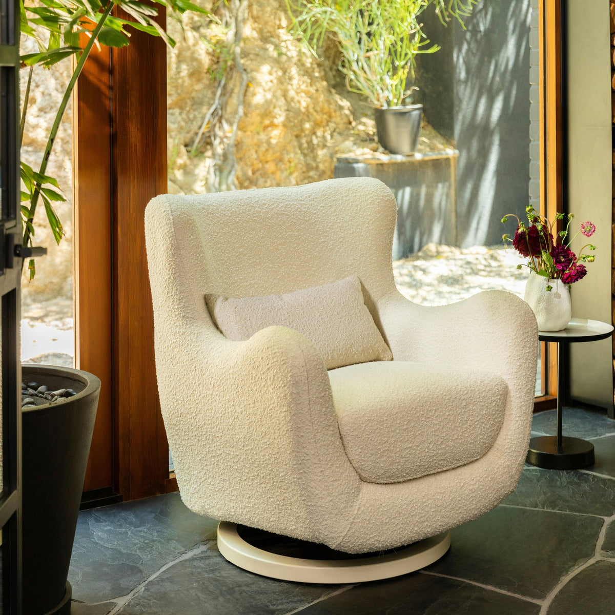 Nursery Works Solstice Swivel Glider in Boucle