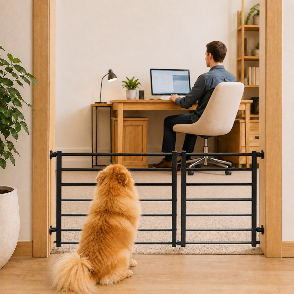 No-Drill Expandable Pet Gate for Doorways - Adjustable Indoor Barrier for Small Dogs