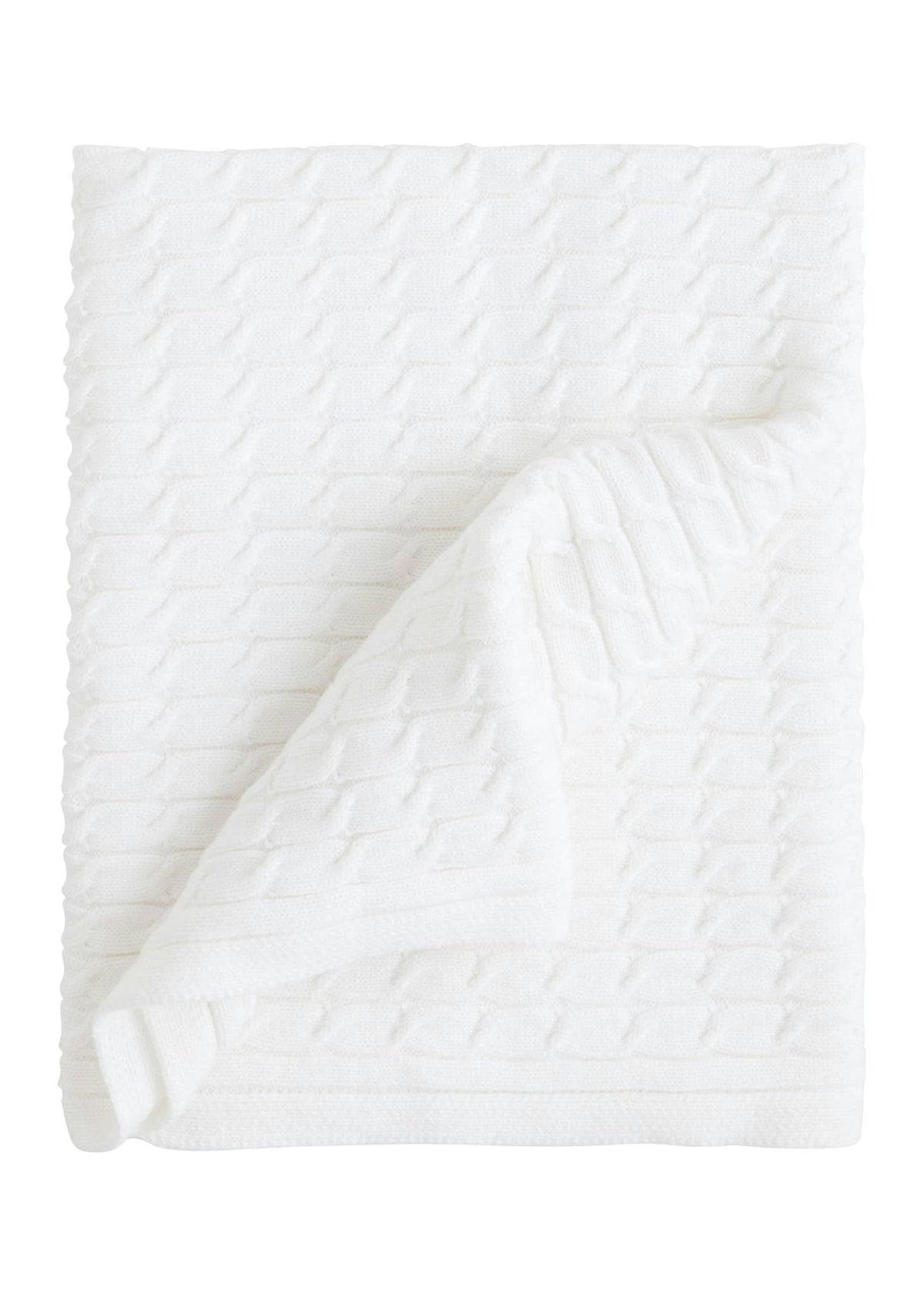 Cable Knit Blanket - White