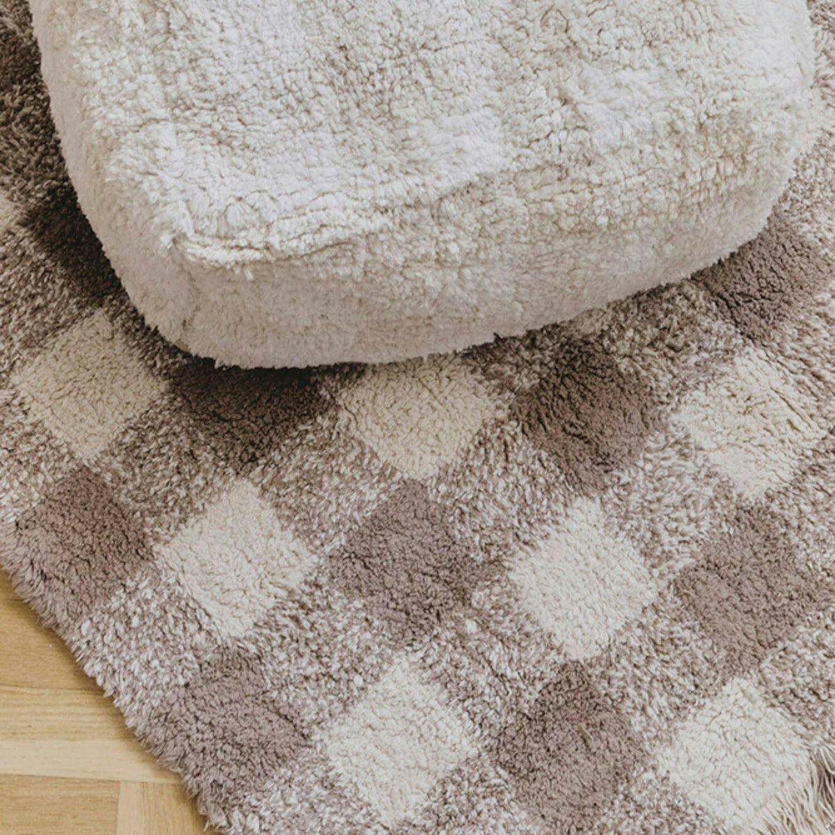 Washable Rug Vichy Marron