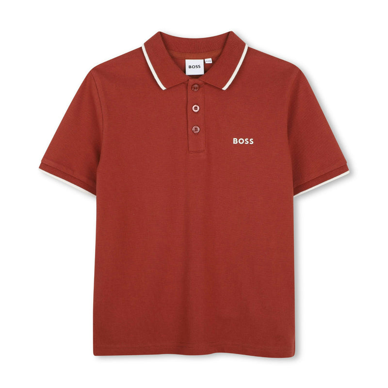 Crimson Tipped Piqué Polo Shirt