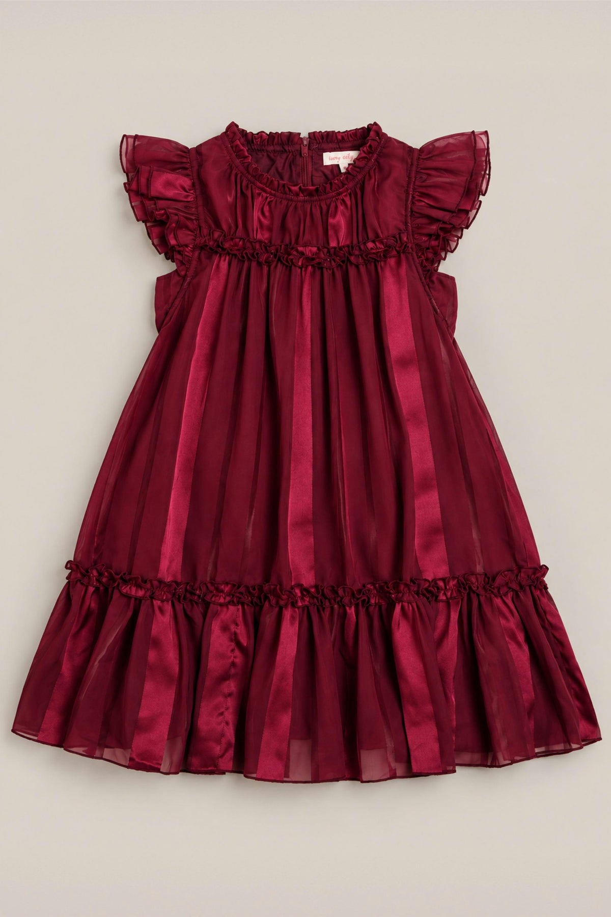 Mini Peridot Dress in Garnet Stripe
