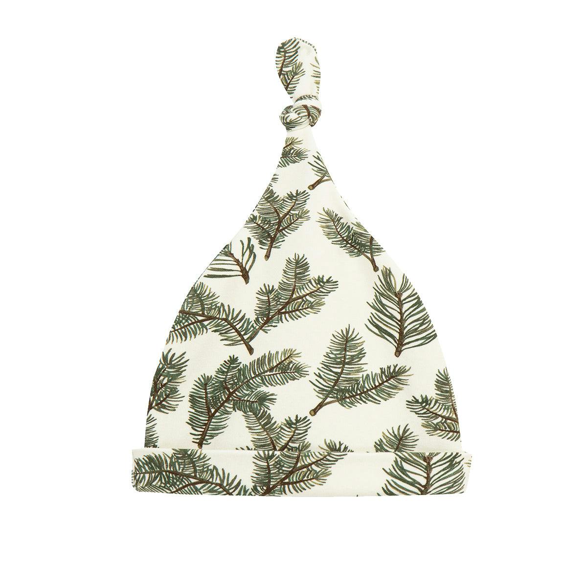 Pine Brushed Newborn Gown & Hat Set