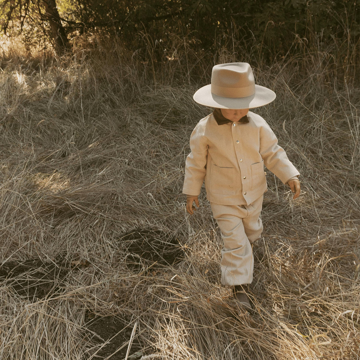 Organic Twill Button Jacket - Oat