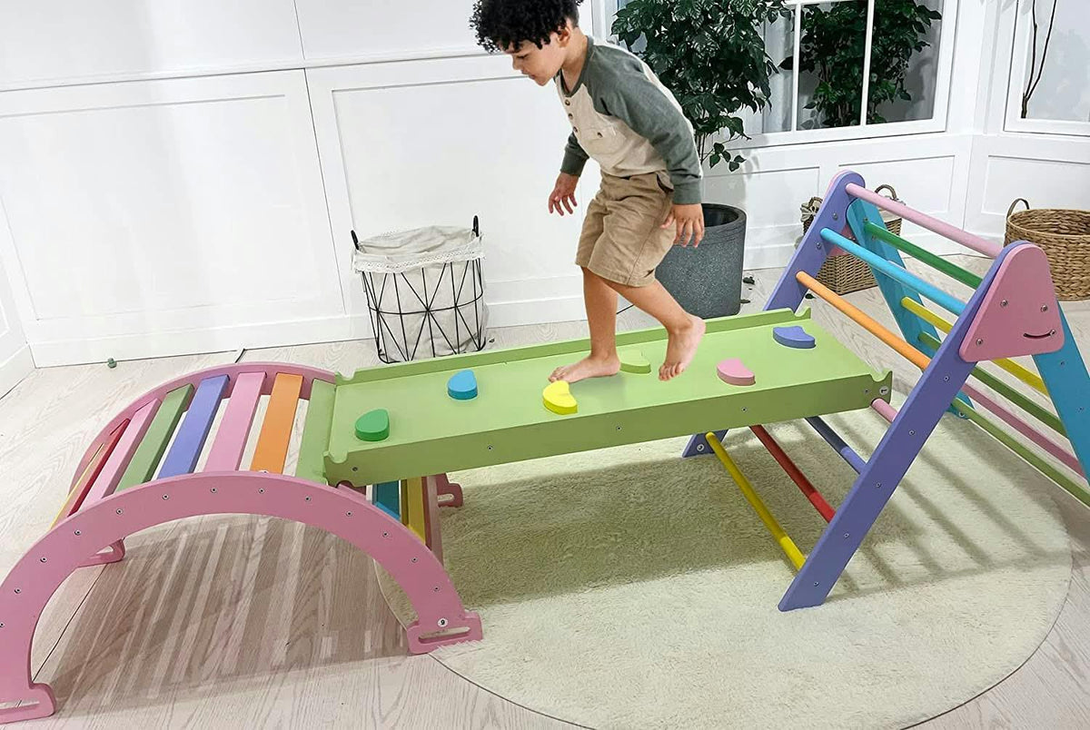 Hazel | Foldable Pikler Triangle Set with Slide, Ramp and Rocker