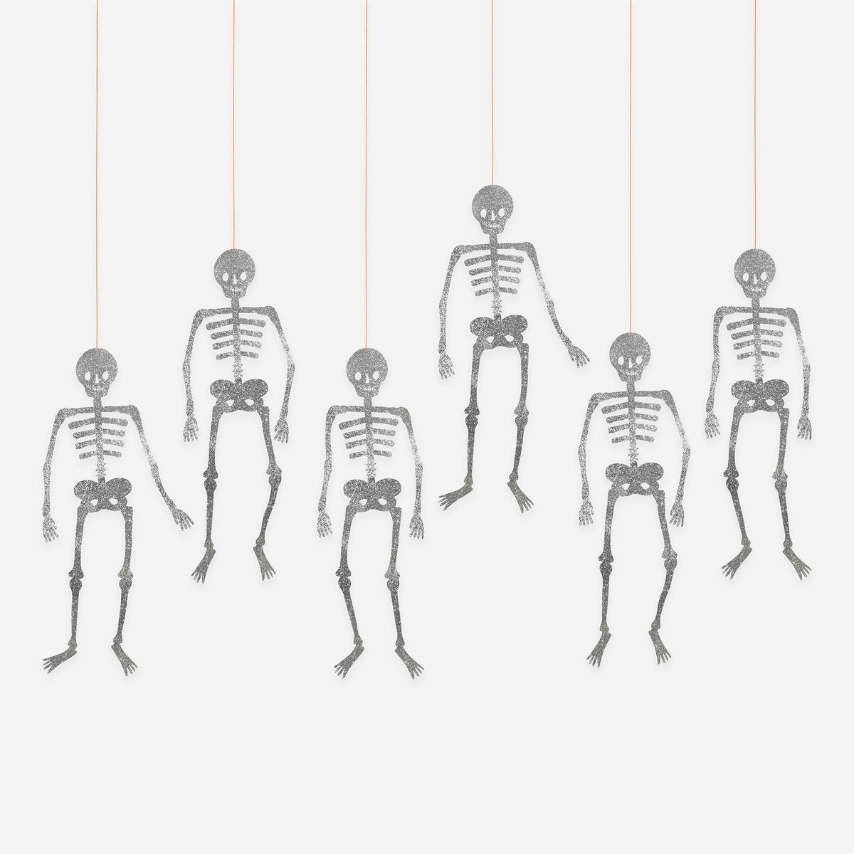 Glitter Jointed Skeleton Decorations