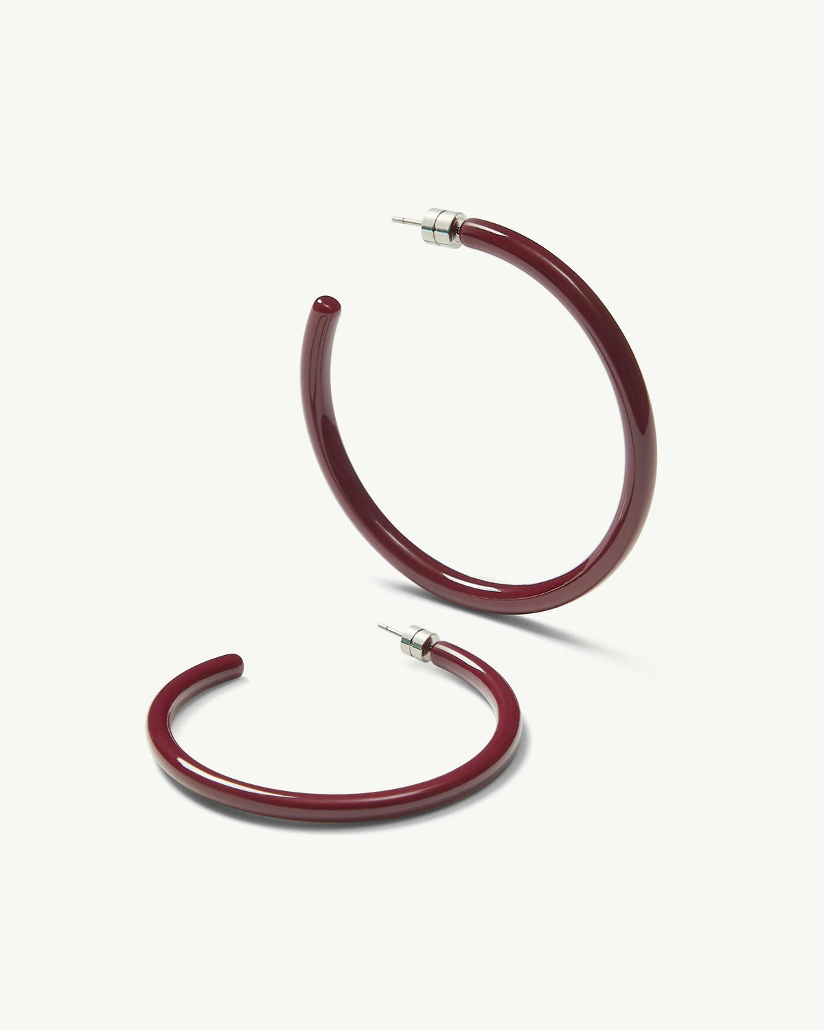 Large Hoops in Oxblood