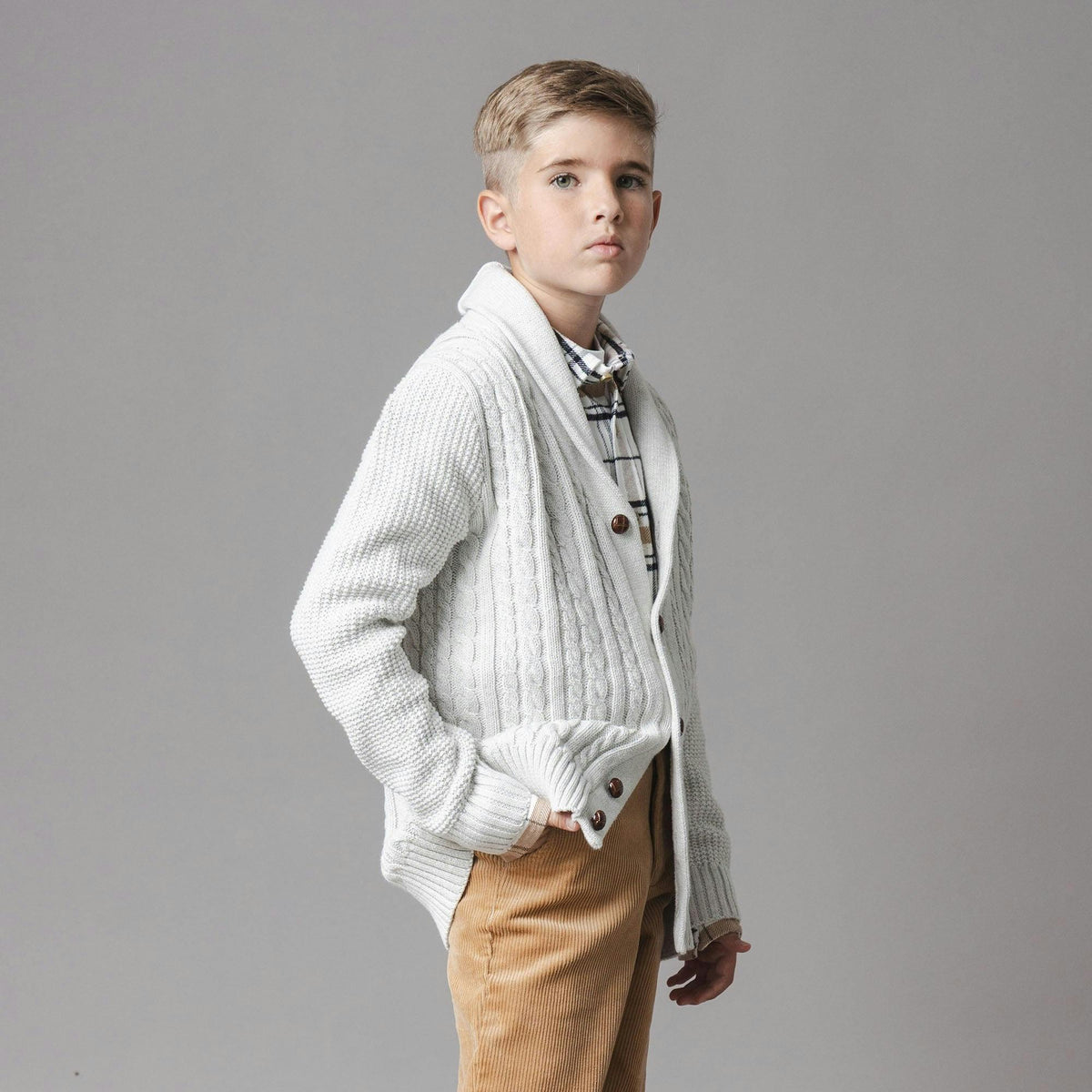 Organic Shawl Collar Cardigan