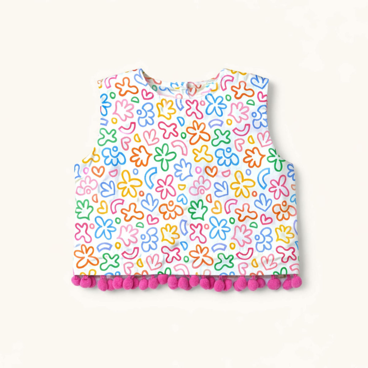 The Convertible Top in Rainbow Doodle