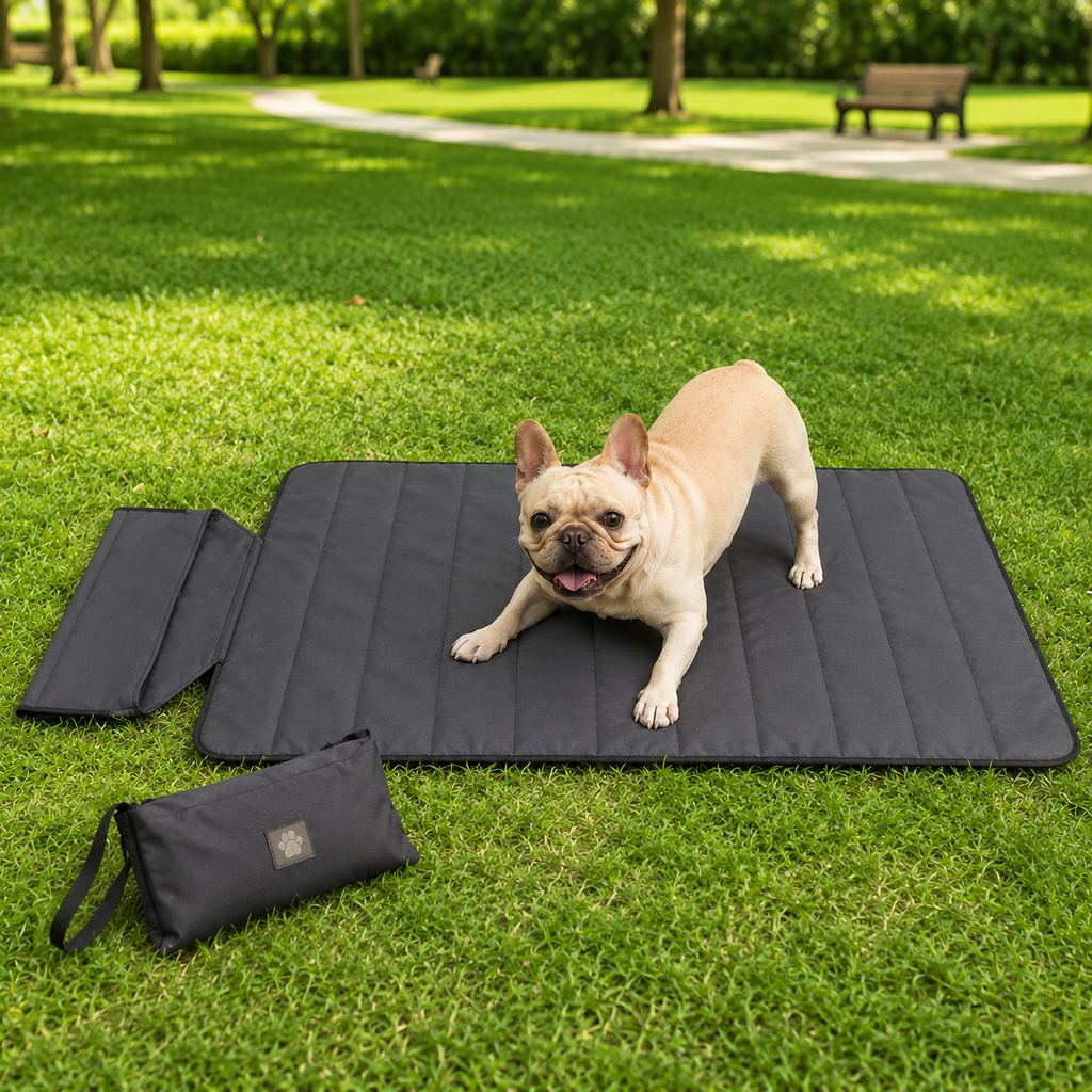 Portable Outdoor Pet Mat with Carry Bag - Foldable Travel Dog Blanket for Parks, Camping & Road Trips