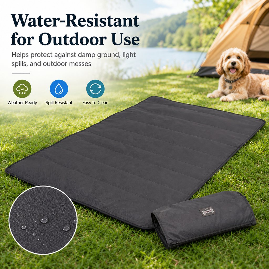 Portable Outdoor Pet Mat with Carry Bag - Foldable Travel Dog Blanket for Parks, Camping & Road Trips