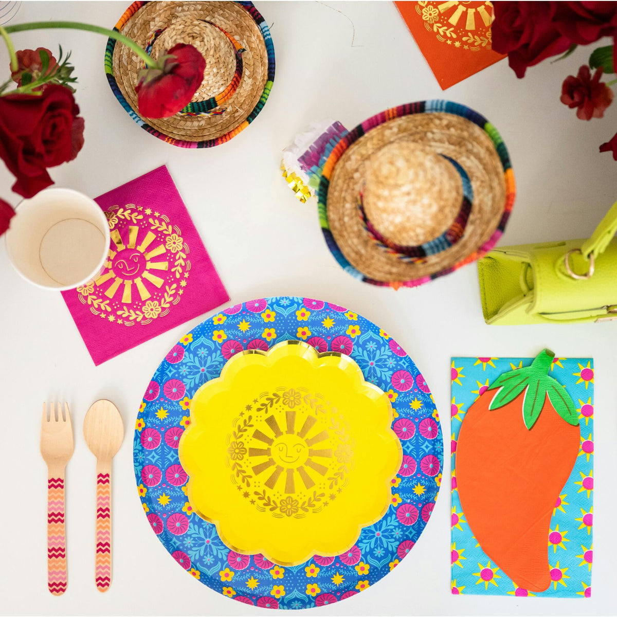 Taco 'Bout A Party Floral Large Plates