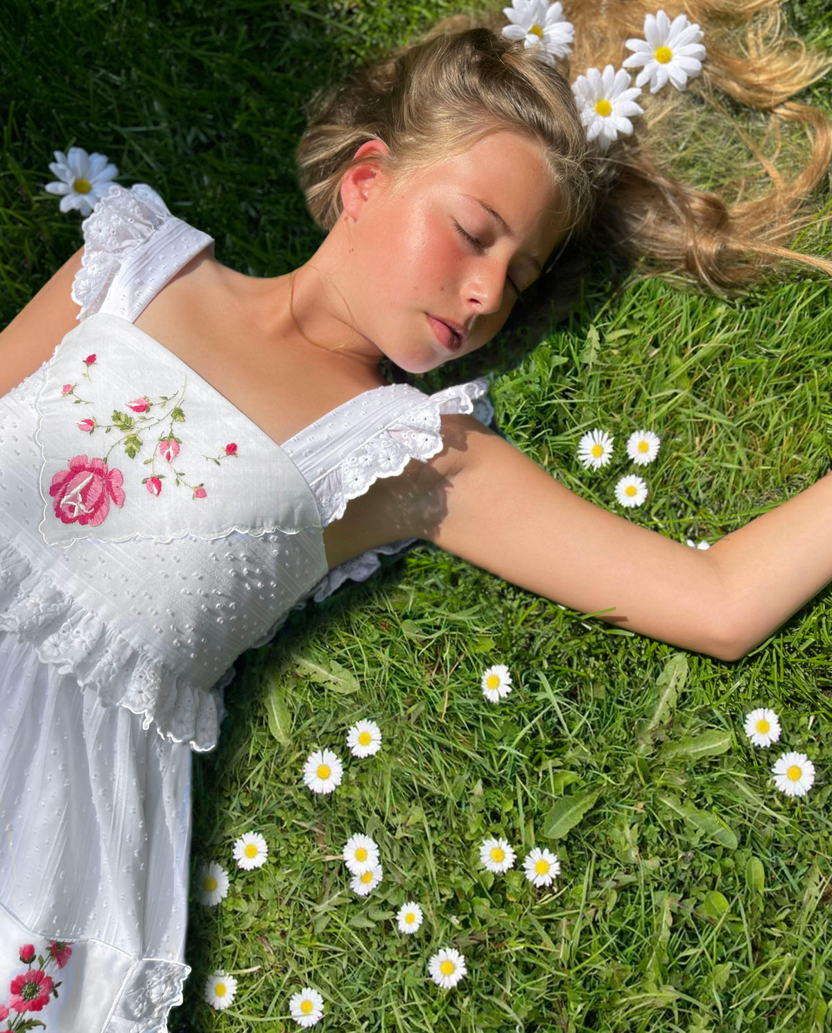 10y Heirloom Handkerchief Dress - Multicolored Flower Garden