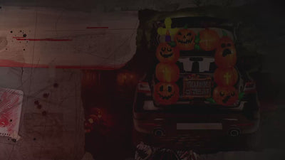 Inflatable Car Pumpkin Halloween Yard Decoration LED Lights 1.2m