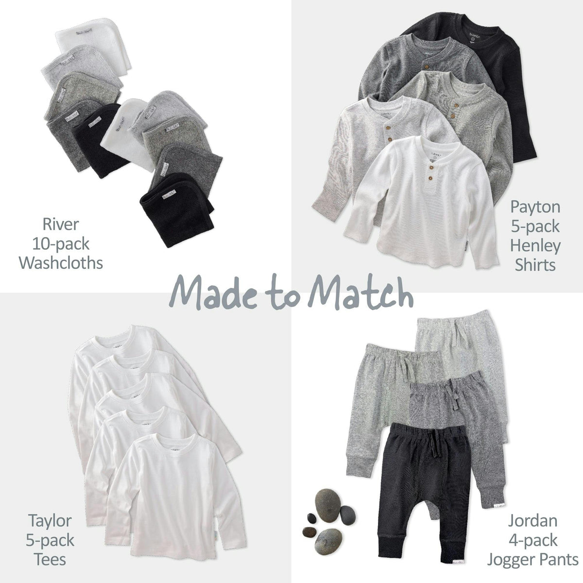PAYTON 5-Pack Toddler Long Sleeve Thermal Henley Shirts