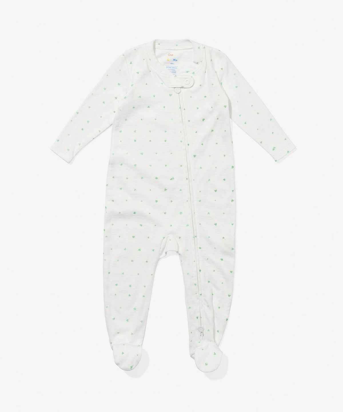 Marley Zip Pajama, Seafoam Hearts