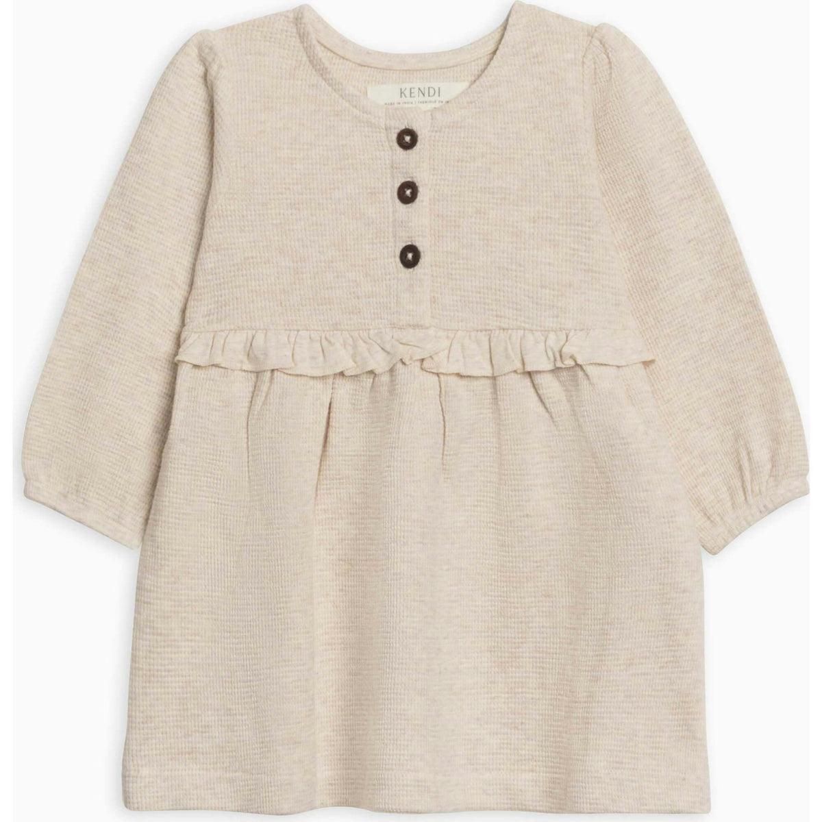 Nina Waffle Knit Ruffle Waist Dress