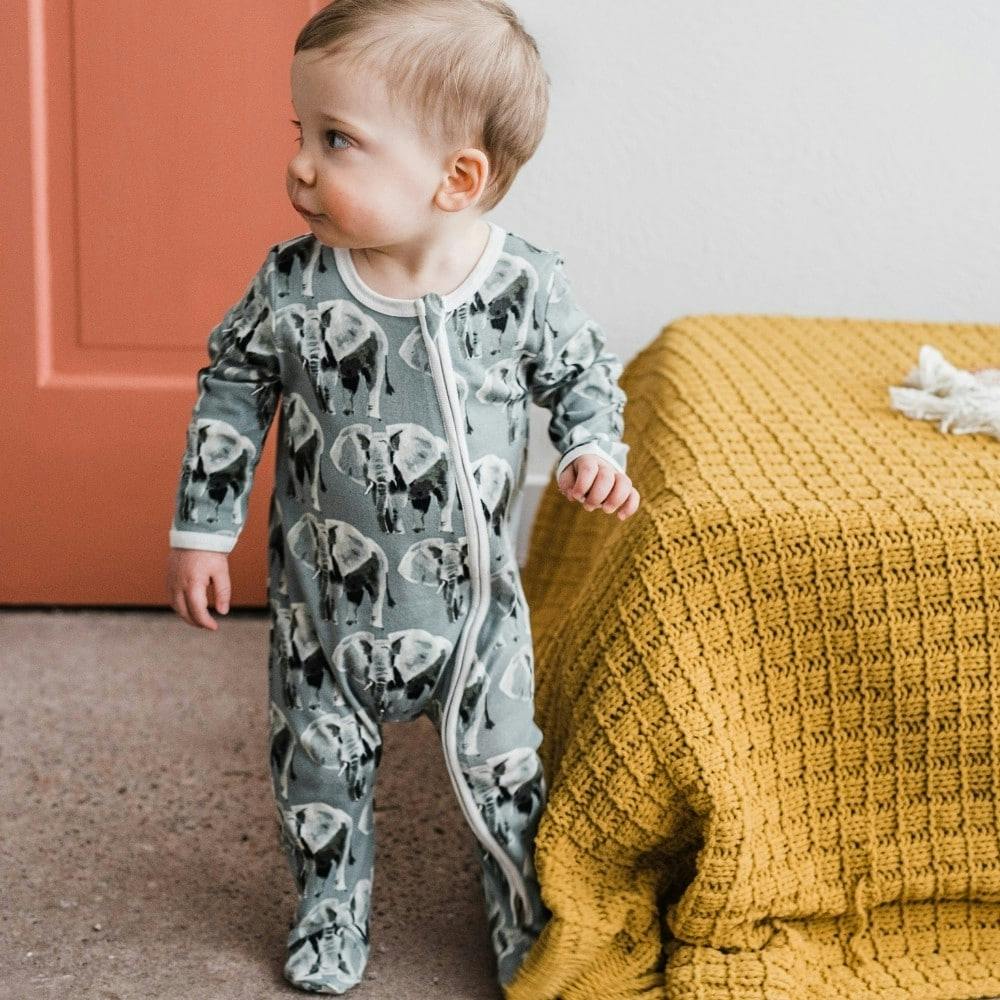 Bumblebee Bamboo Zipper Footed Romper